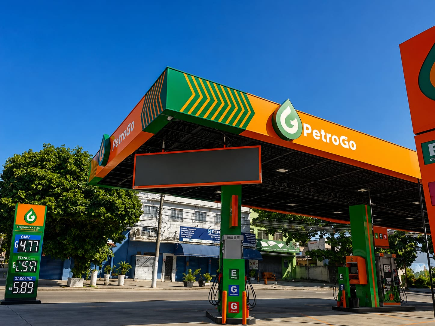 Posto com loja e pista padronizadas