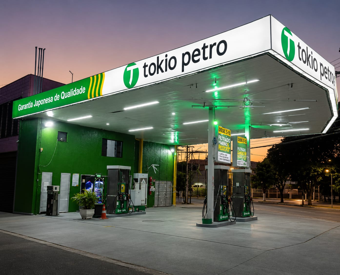 Posto com totem e testeira